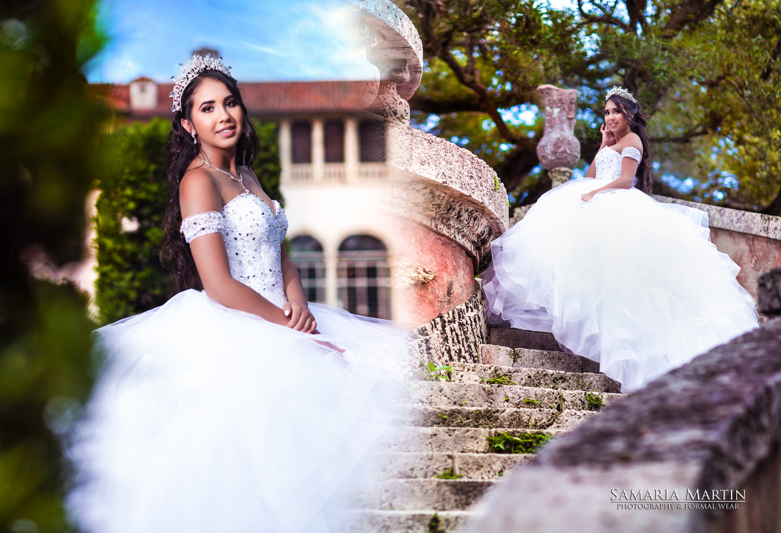 Vizcaya, custom photoshoot quinceanera, quinceanera en Vizcaya, Samaria Martin best quince photographer, quinceaneras photoshoot in