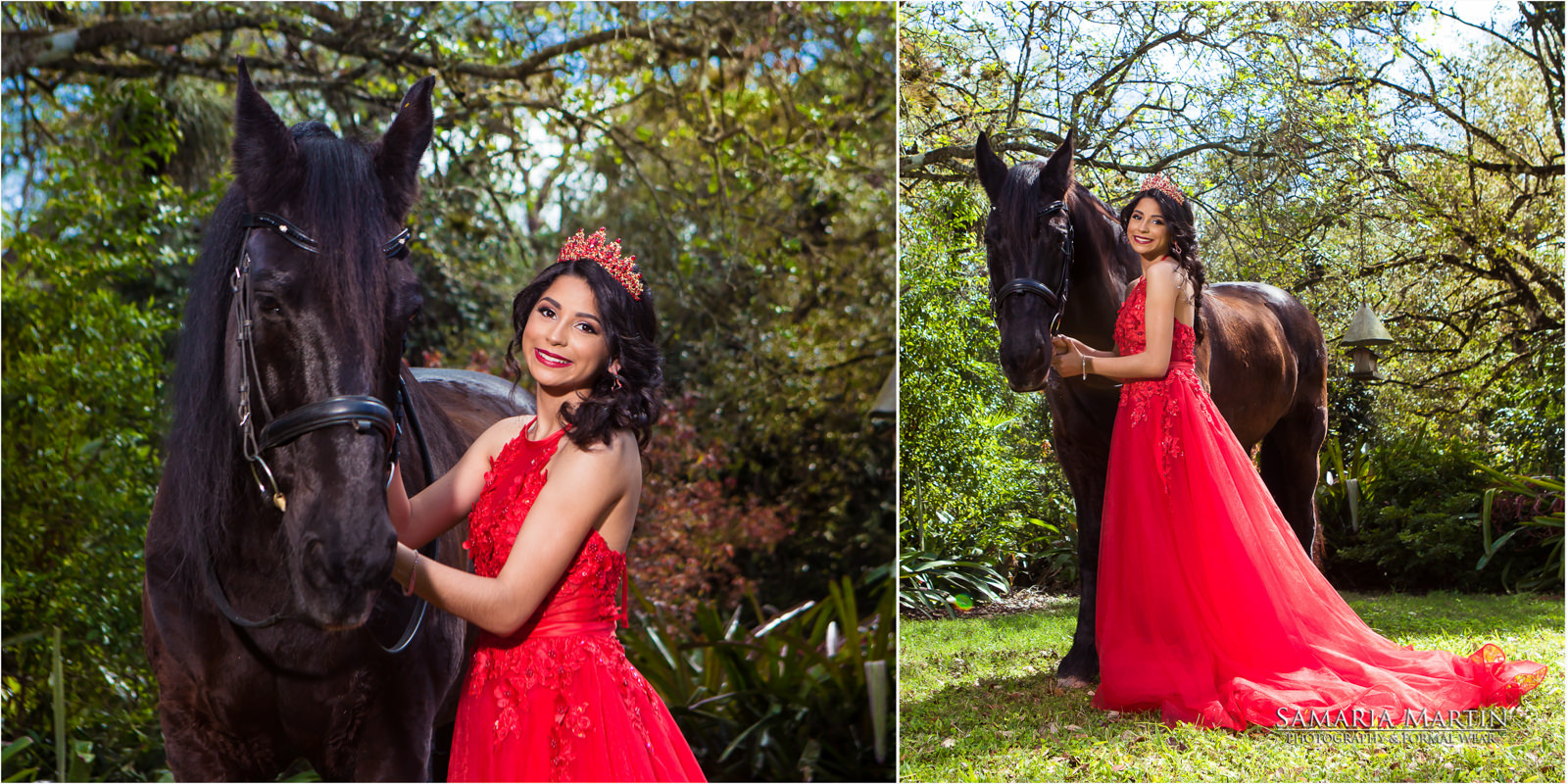 Quinceanera photoshoot with a horse, Best quinceaneras pictures, Best photographer in Tampa, Samaria Martin Photographer