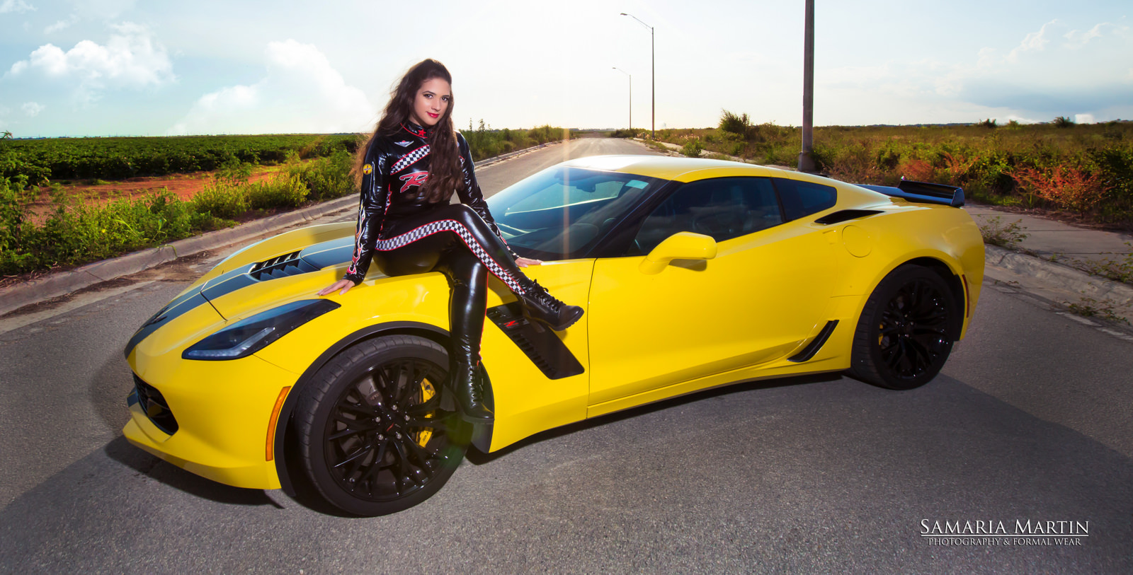 original quinceañera photos, corvette photoshoot, red quinceanera morilee dresses, samaria martin, mejores fotos de quinceaneras en tampa1