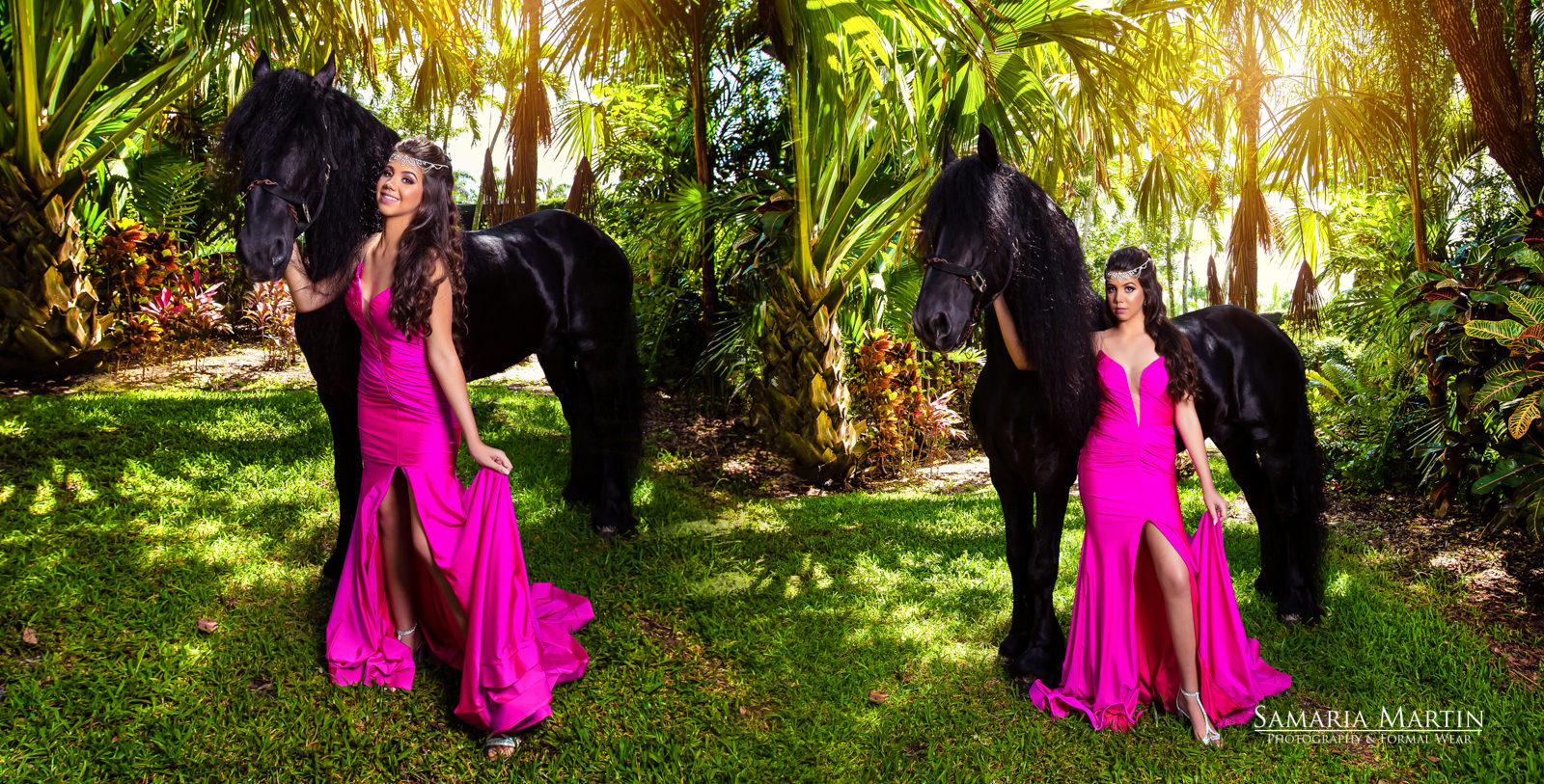 Samaria Martin Photography, quinceanera with pink dress, rent the best quinceanera dress, quinceanera photosession with horses