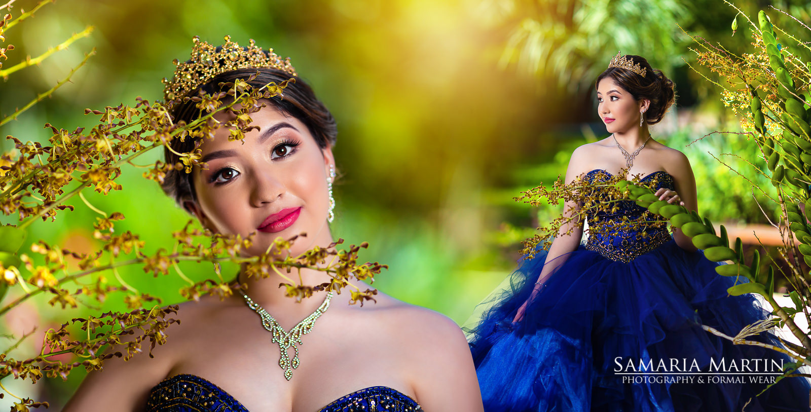 Photos in beautiful garden, quinceanera con vestido azul, professional quinceanera photography, blue dress rental, tips de fotos de quinces