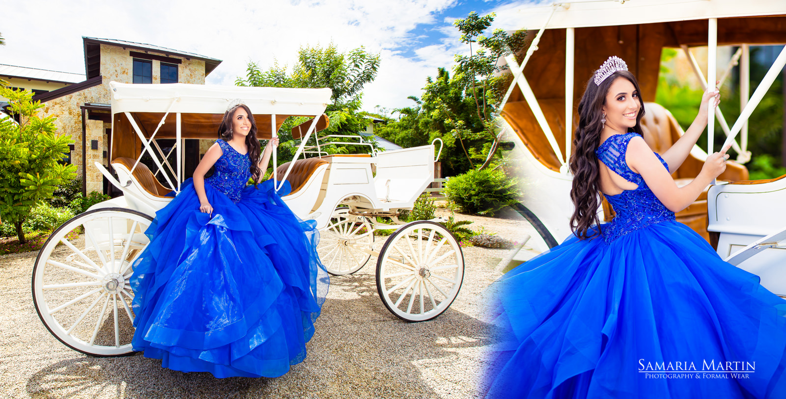 Morilee blue dress, quince store Tampa, rental fantasy dress, tienda de vestidos de quinces, Samaria Martin photography