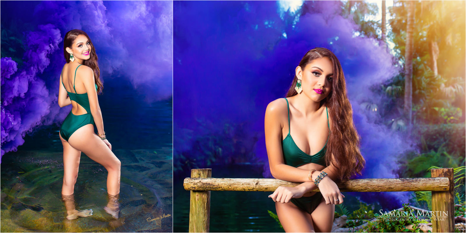 Photos with smoke effect, sweet 15, gown rental, photos in Secret Garden