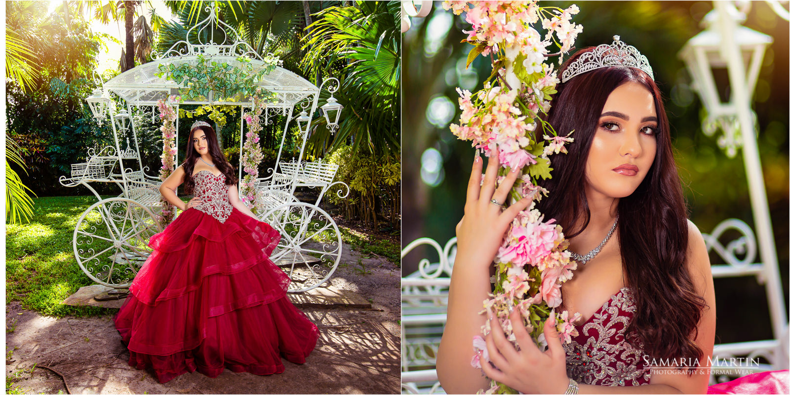 Quinceanera pictures, quinceanera with red dress, photos in Villa Turqueza, professional photographers in Tampa, Samaria Martin best photographer