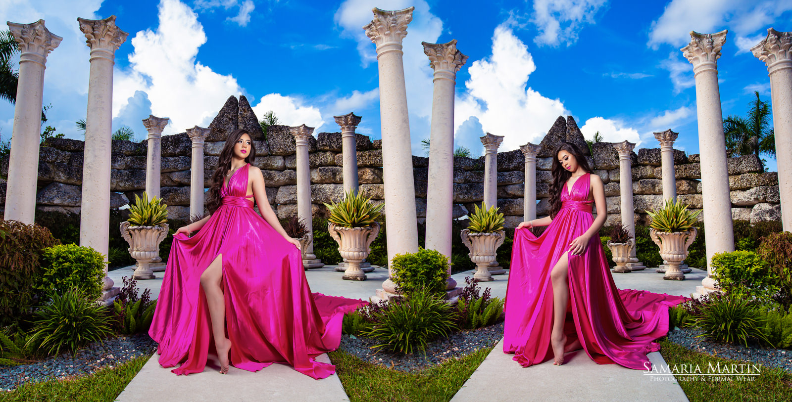 Quinceanera photoshoot in Villa Turqueza, quinceanera dress store, quince dress boutique, quinceaneras dresses in Florida, quince photography near me
