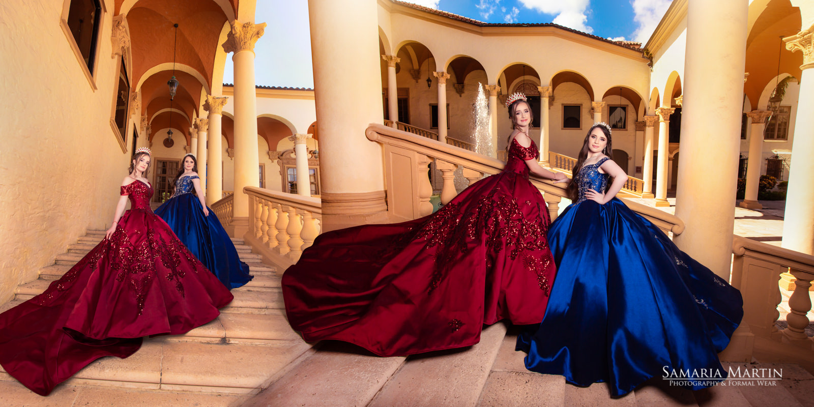 Sisters photoshoot, quinceanera dresses near me, Samaria Martin photographer, quinceanara fotos, Miami dress rental