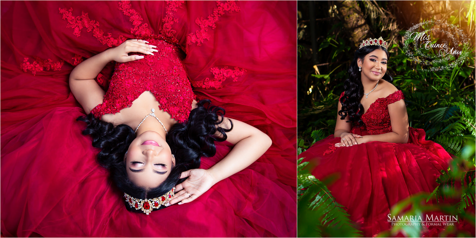 Quinceanera Photo Studio, professional quinceanera photography, exclusive red dress, , Samaria Martin photographer, fotos de quinceaneras en Miami