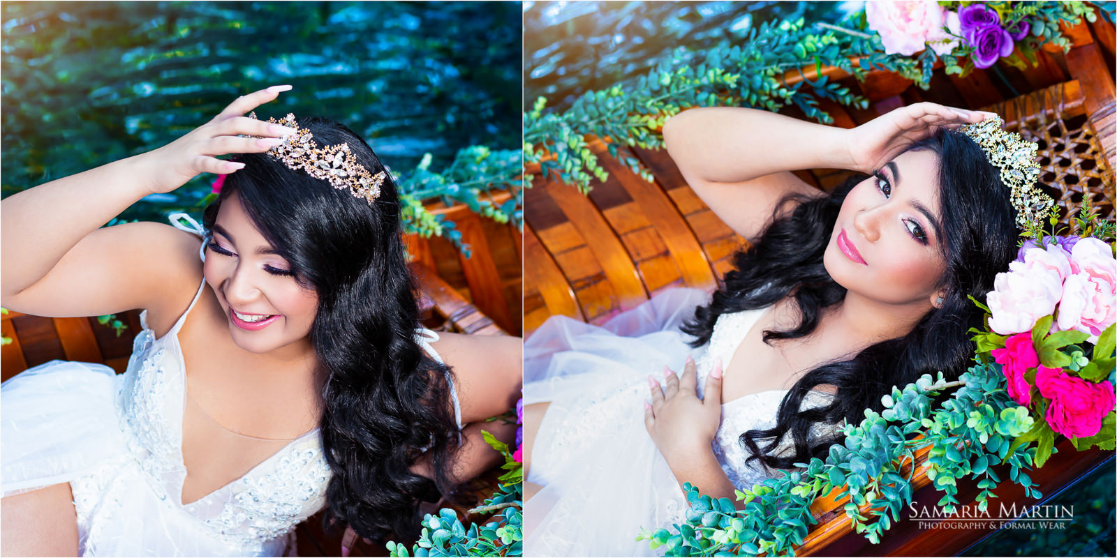 Quinceanera photoshoot in a lake, rent of quinceanera dress, quince photoshoot, quinceanera photography and dresses by Samaria Martin