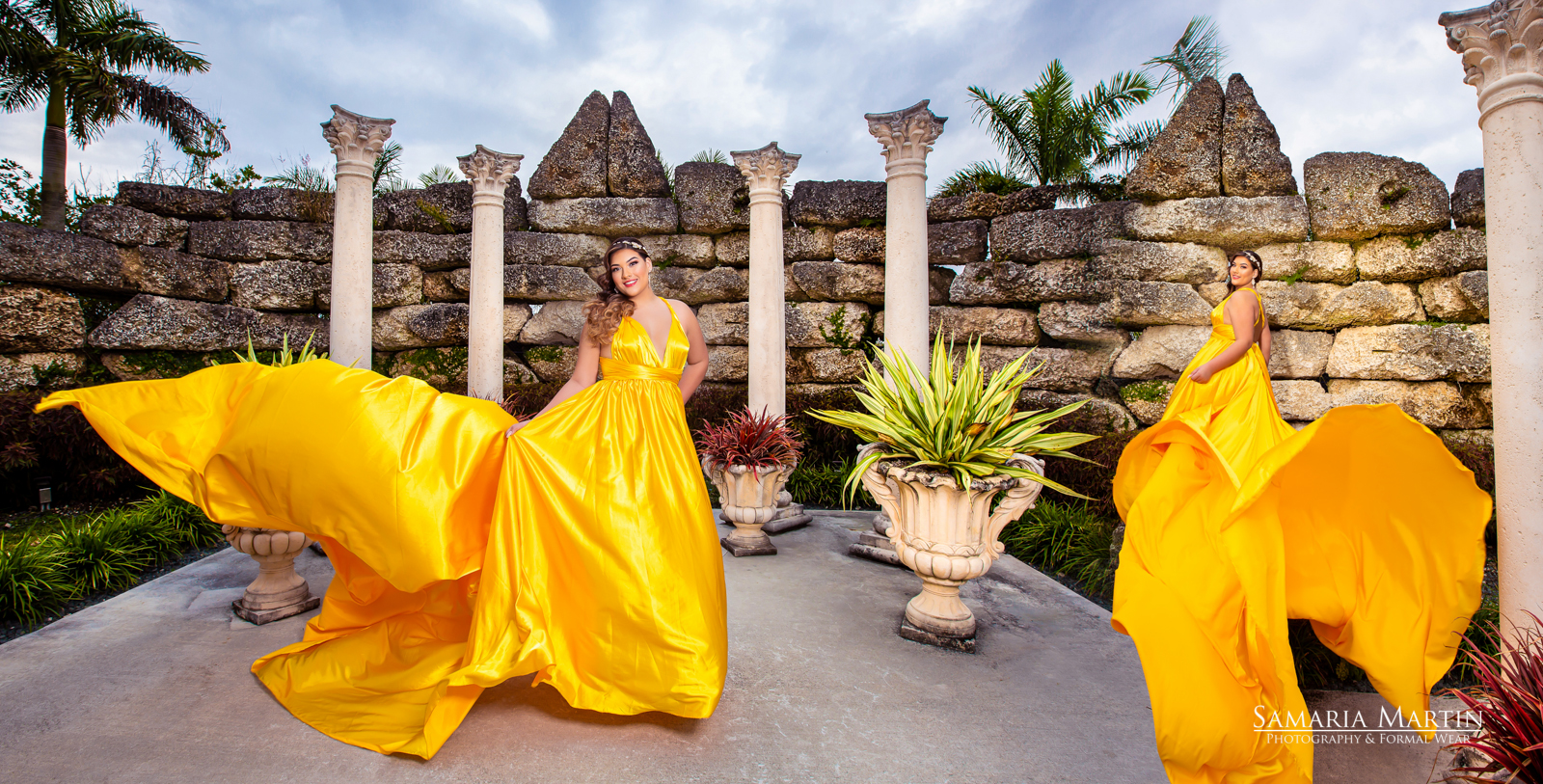 Miami Dress Rental, flying dresses, yellow quinceanera dresses, quinceanera dresses near me, best Miami photographer 3