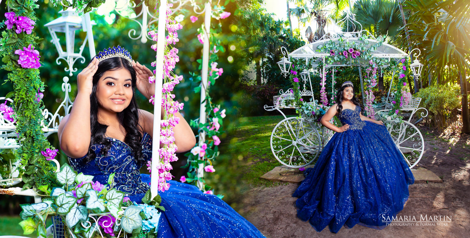 Quinceaneras dresses 2021, quinceanera with flowers photoshoot, best quinceaneras pictures, best photographer in Miami, Samaria Martin Photographer 3