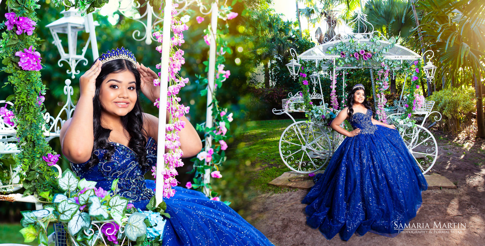 Quinceaneras dresses 2021, quinceanera with flowers photoshoot, best quinceaneras pictures, best photographer in Miami, Samaria Martin Photographer 3