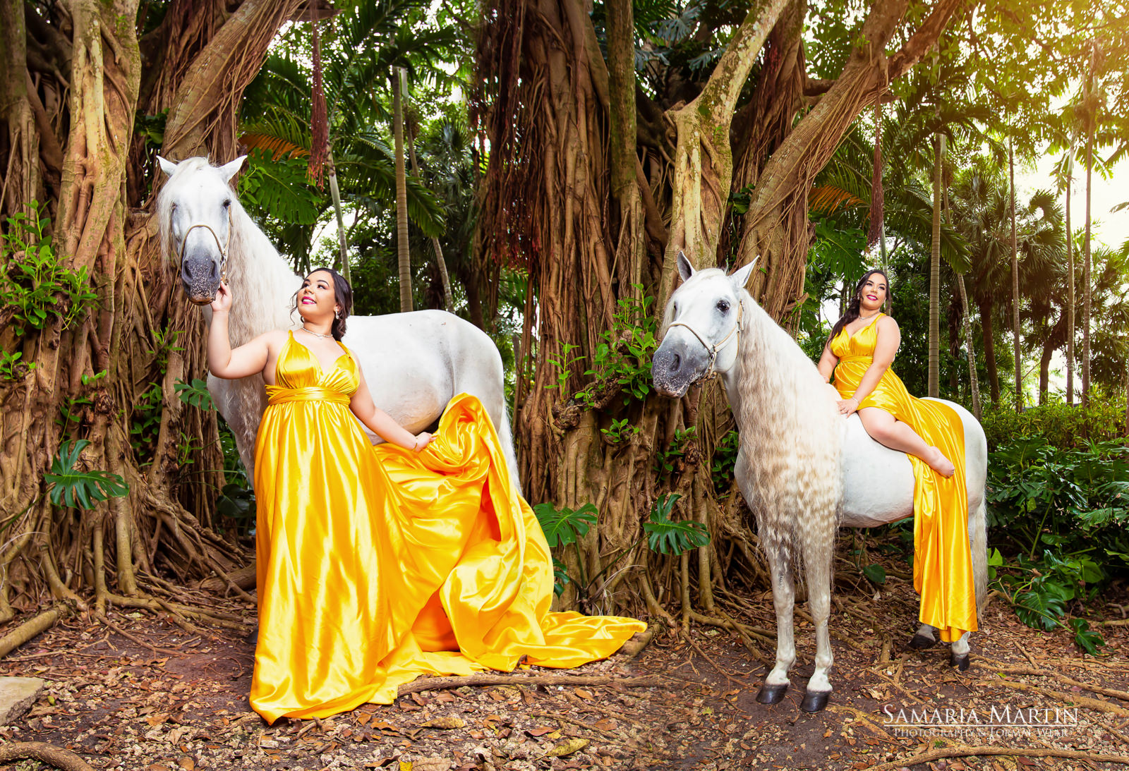 Quince Photography, mejores sesiones de fotos para quinceaneras en Miami, yellow quinceanera dresses, quinceanera with horse photoshoot, Samaria Martin Photography 4