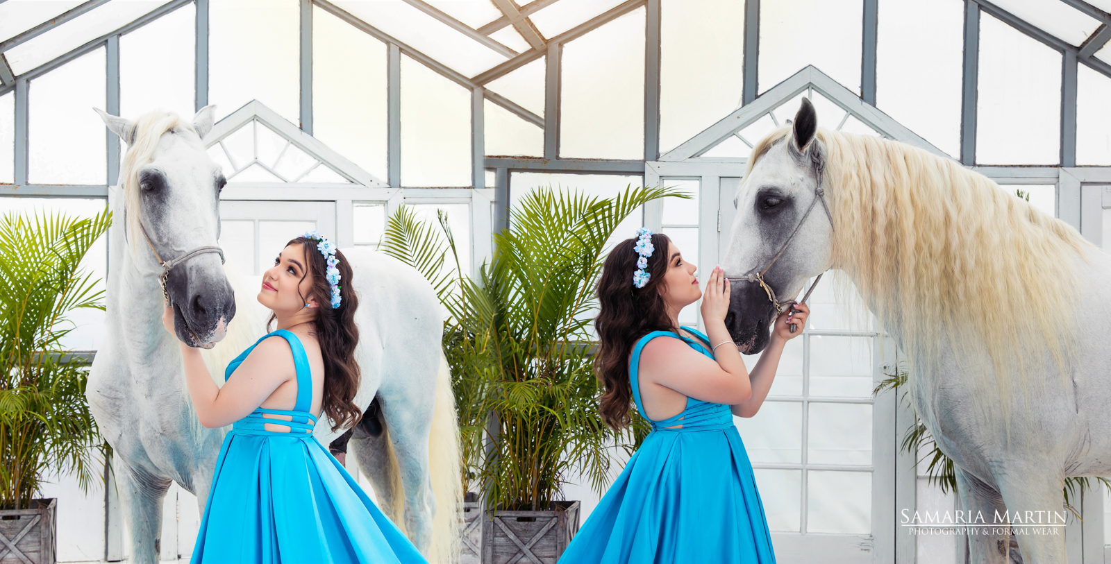 Quince Photography, mejores sesiones de fotos para quinceaneras en Miami, blue quinceanera dresses, quinceanera with horse photoshoot, Samaria Martin Photography (1)