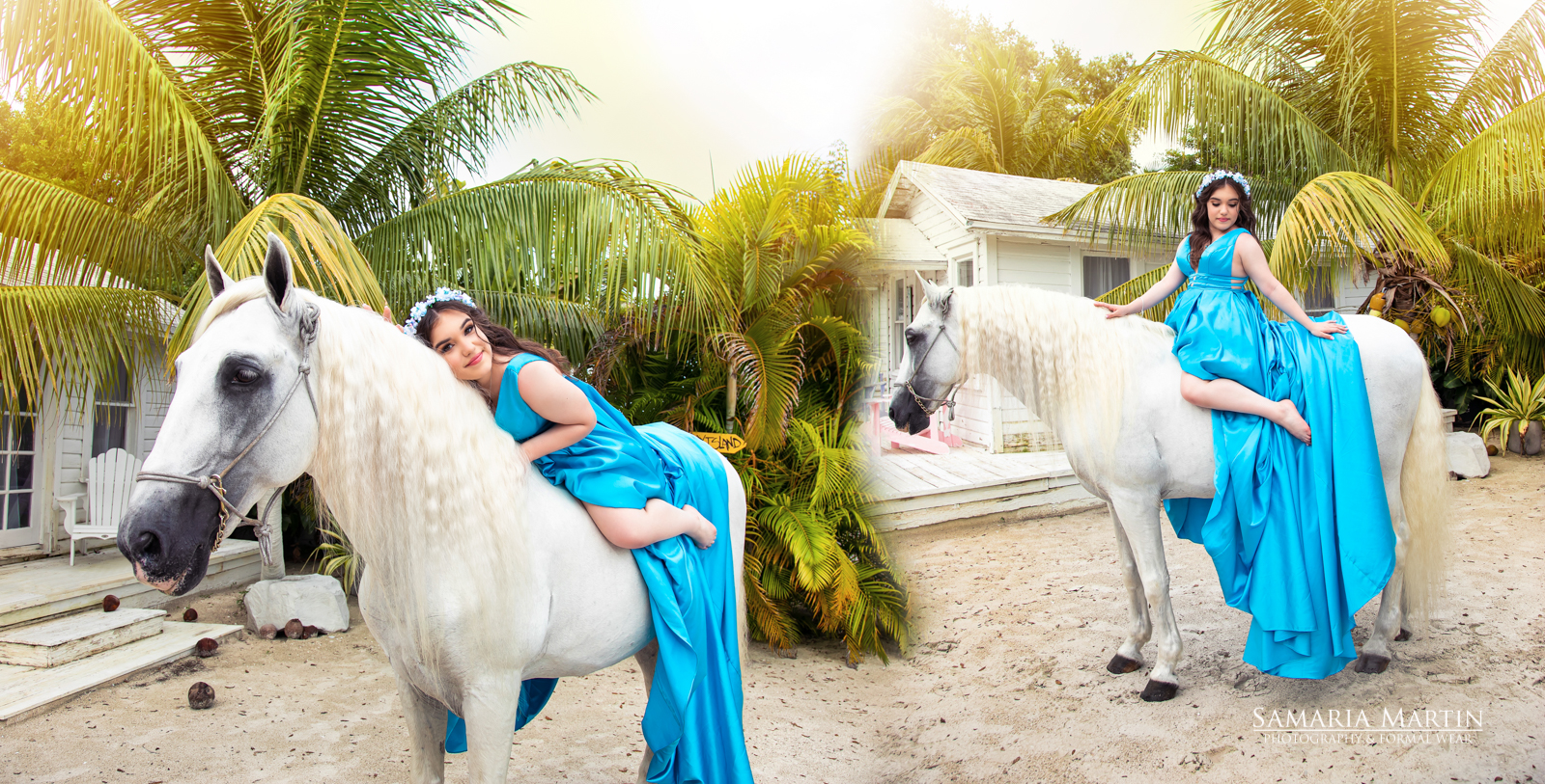 Quince Photography, mejores sesiones de fotos para quinceaneras en Miami, blue quinceanera dresses, quinceanera with horse photoshoot, Samaria Martin Photography (1)