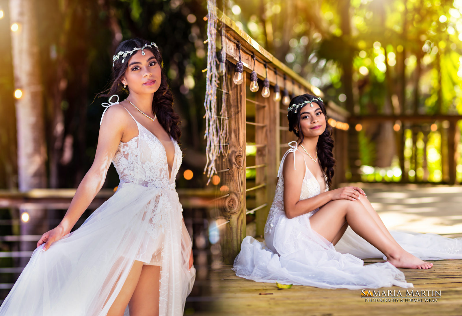 15 photoshoot with flowers, best Miami photographer, Samaria Martin, white quinceanera dresses, Miami Villa Turqueza 1
