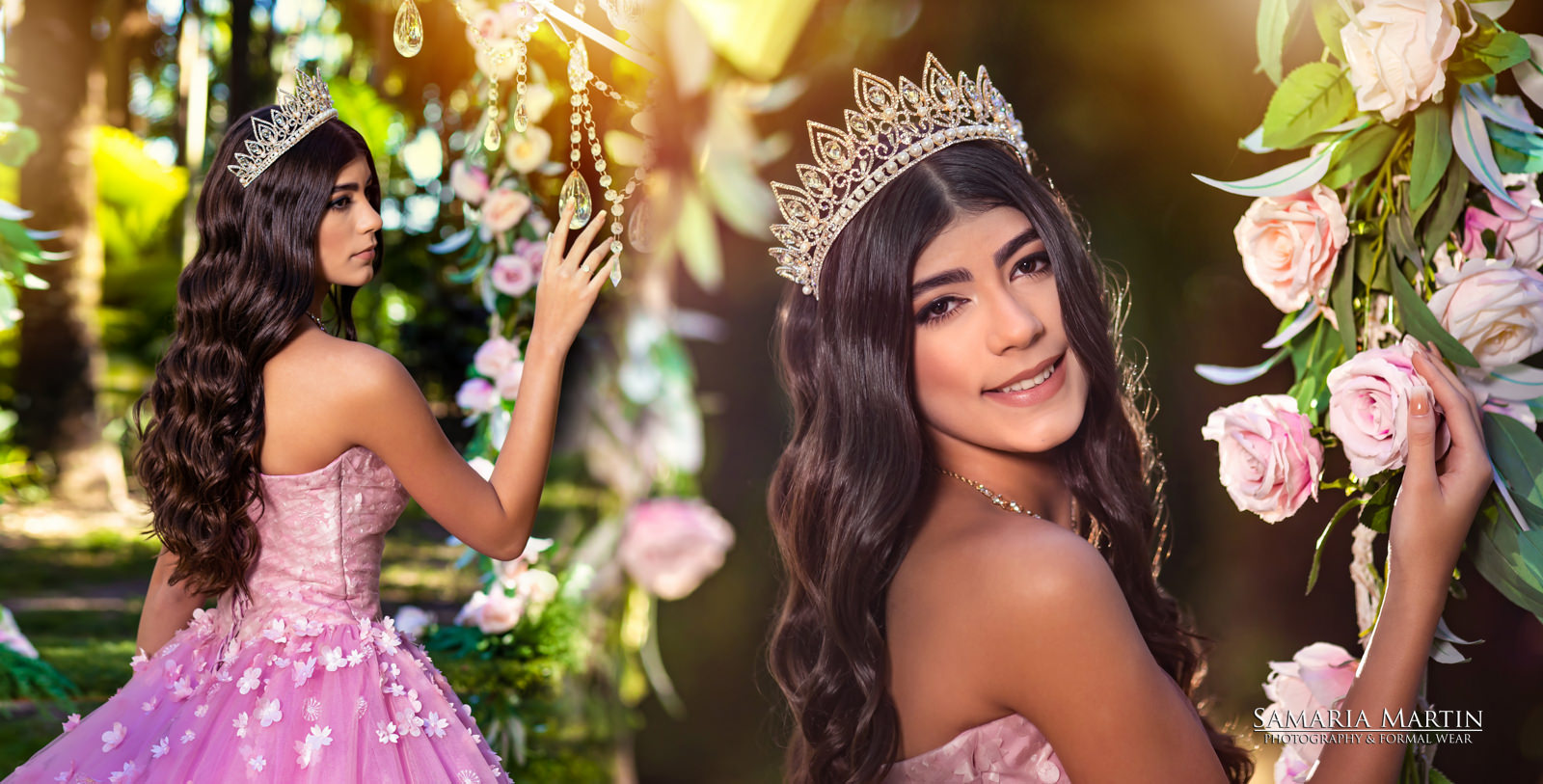 Quinceanera with flowers, sweet 15, 15 photoshoot with flowers, best Tampa photographer, Samaria Martin photography 1