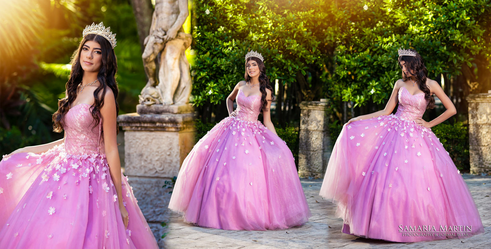 Quinceanera with flowers, sweet 15, 15 photoshoot with flowers, best Tampa photographer, Samaria Martin photography 1