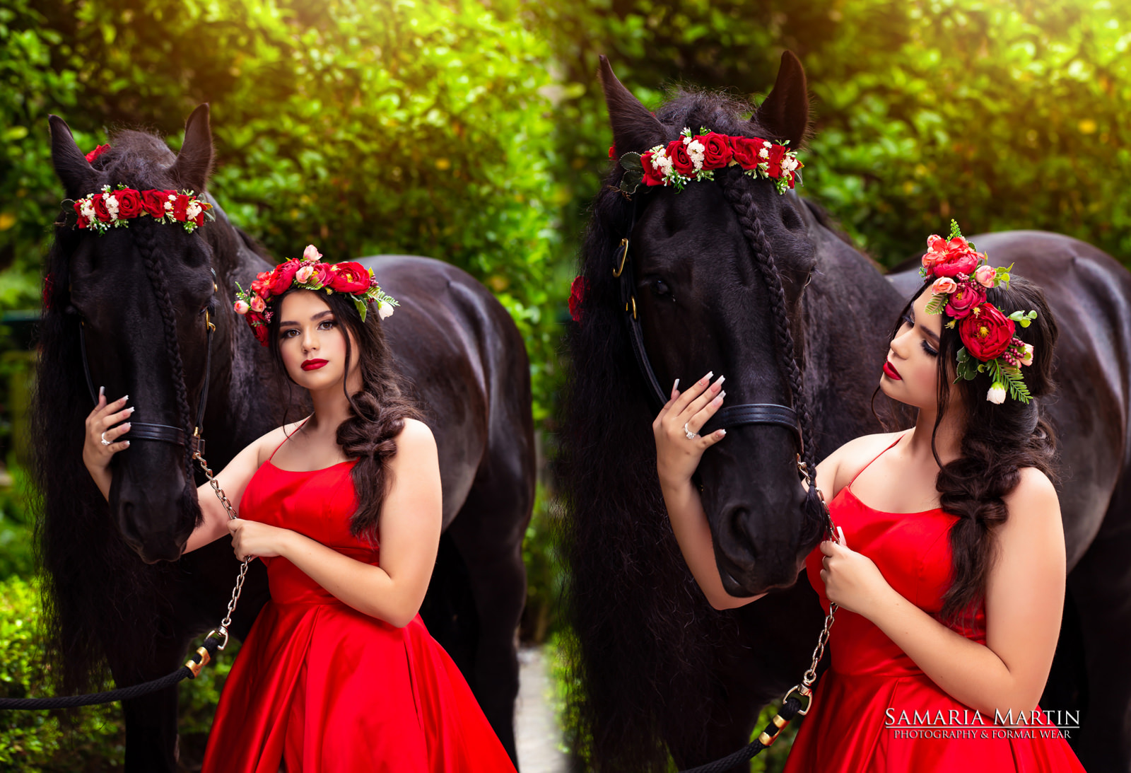 Quinceanera with horse photoshoot, best quinceanera pictures in Miami, Samaria Martin Photographer, where to rent quinceanera dresses, quinceanera collection 1
