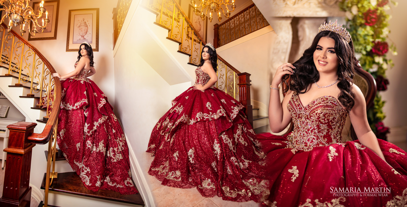 Villa Toscana Quinceanera, custom photoshoot quinceanera, Red Glam dresses, Samaria Martin best photographer, quinceaneras photoshoot in Miami (1)