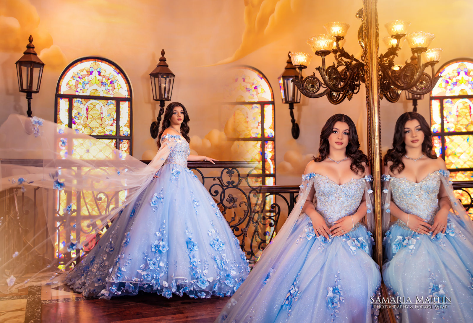 Light blue Quinceañera dresses Moda 2023