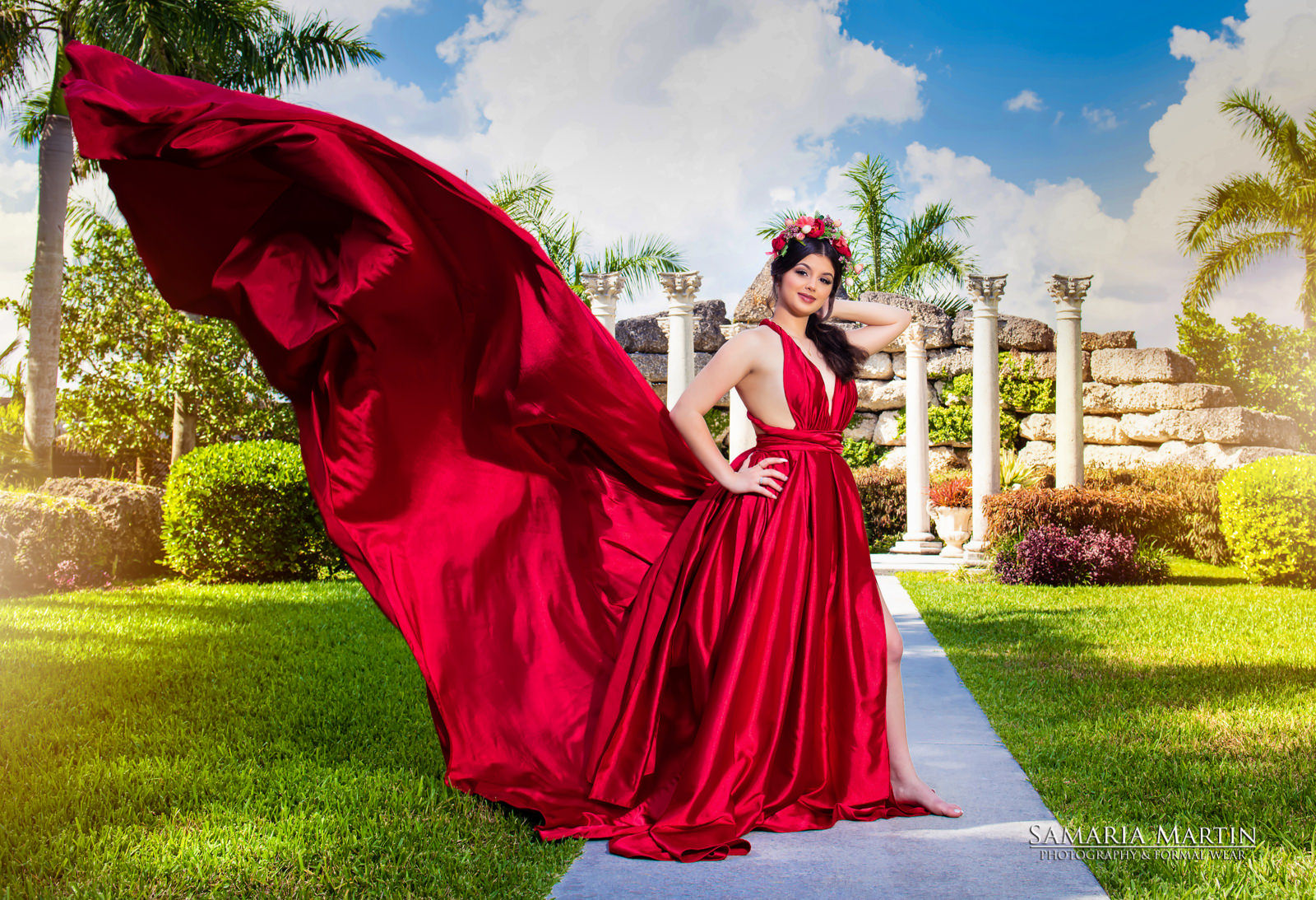 flying dress rental,Miami quince photography