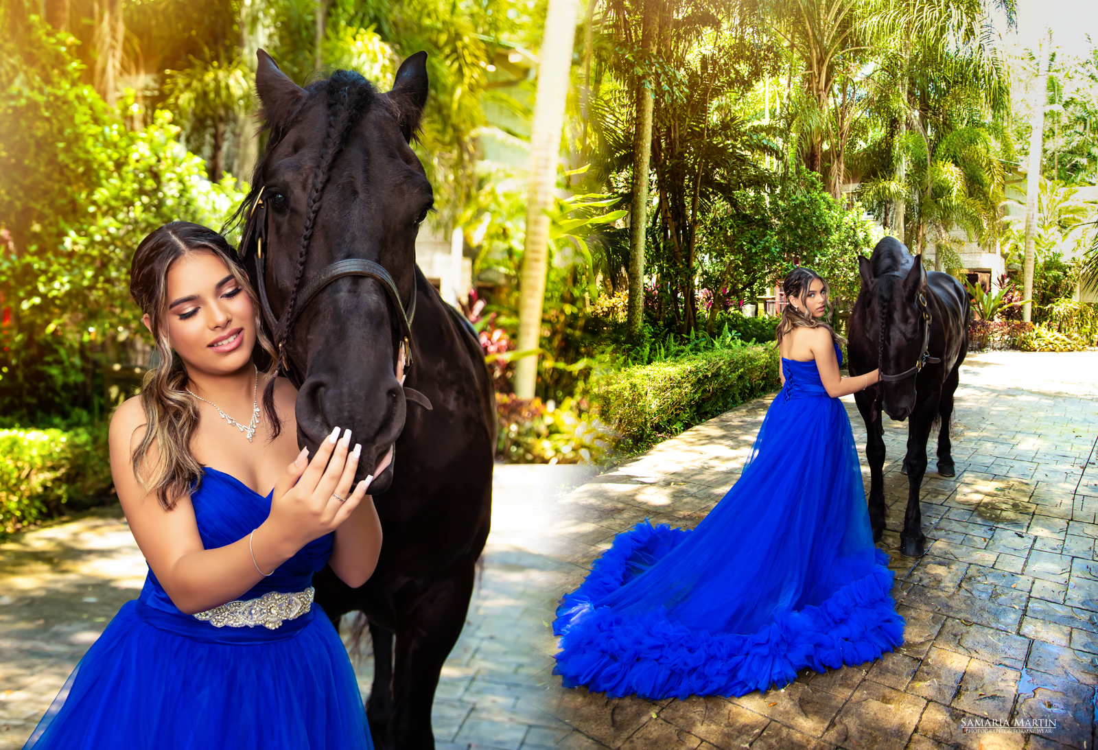 If you want to dazzle in your Quinceanera Photography, wear a royal blue dress 